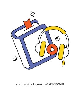 Icono de Vector de concepto de audiolibros Eps 10 Archivo