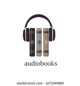 Audiobooks - modern colorful flat design style illustration on white background 3