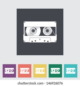 Audiocassette flat single icon. Vector illustration.