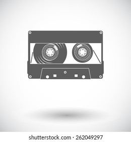 Audiocassette. Single flat icon on white background. Vector illustration.