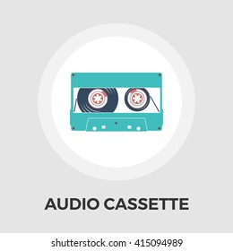 Audiocassette. Single flat icon on white background. Vector illustration.