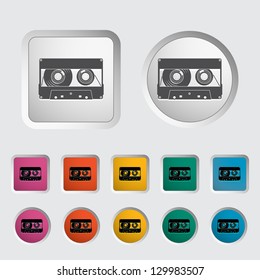 Audiocassette single icon. Vector illustration.