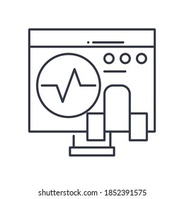 Audiogram icon, linear isolated illustration, thin line vector, web design sign, outline concept symbol with editable stroke on white background.