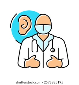 audiologist doctor color icon vector. audiologist doctor sign. isolated symbol illustration