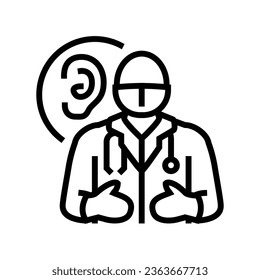 audiologist doctor line icon vector. audiologist doctor sign. isolated contour symbol black illustration