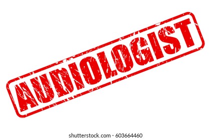 AUDIOLOGIST red stamp text on white