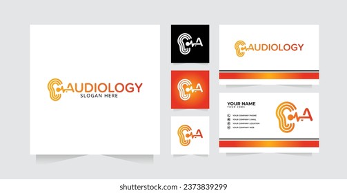 Audiology logo design Template Logo