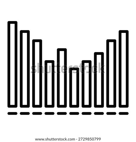 Audiophile Equalizer Bar Music Icon Silhouette Vector Simple Stock Line Art