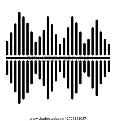 Audiophile Equalizer Wave Line Music Icon Silhouette Vector Simple Stock Line Art