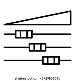 Audiophile Mixer Botón ajustable Música Icono Silueta Vector Simple Stock Line Art