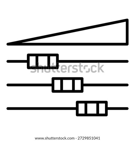 Audiophile Mixer Adjustable Button Music Icon Silhouette Vector Simple Stock Line Art