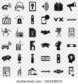 Audioplayer icons set. Simple style of 36 audioplayer vector icons for web for any design