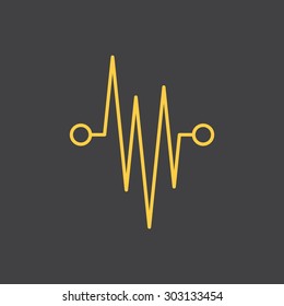 Audio,sound wave simple flat style icon. Vector EPS8