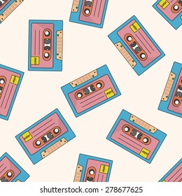 Audiotape , cartoon seamless pattern background