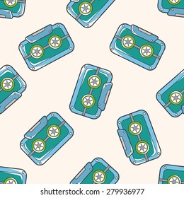 Audiotape , cartoon seamless pattern background