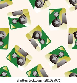 Audiotape , cartoon seamless pattern background