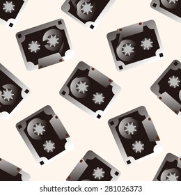 Audiotape , cartoon seamless pattern background