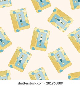 Audiotape , cartoon seamless pattern background