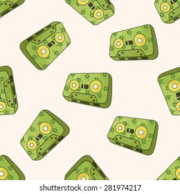 Audiotape , cartoon seamless pattern background