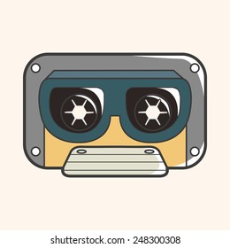 Audiotape theme elements vector,eps