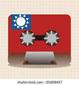 Audiotape theme elements vector,eps