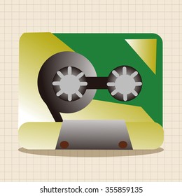 Audiotape theme elements vector,eps