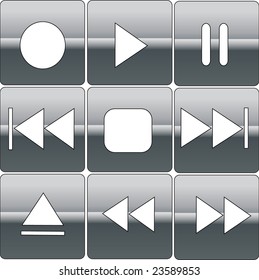 audio-video control buttons - vector