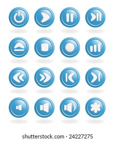 Audio-video control buttons. Vector-Illustration