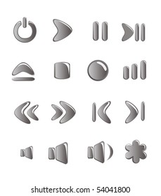 Audio-video control buttons. Vector-Illustration