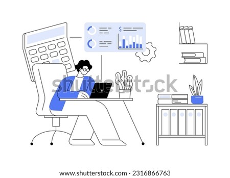 Audit abstract concept vector illustration. Professional accountant making financial audit and report, corporate structure, company departments, corporation hierarchy abstract metaphor.