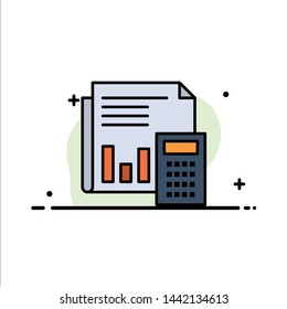 Audit, Accounting, Banking, Budget, Business, Calculation, Financial, Report  Business Flat Line Filled Icon Vector Banner Template