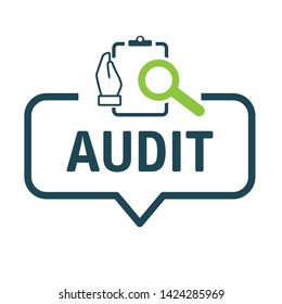 Audit and accounting; concept. Speech bubble Vector Illustration with icon