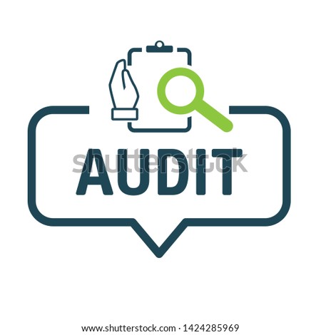 Audit and accounting; concept. Speech bubble Vector Illustration with icon
