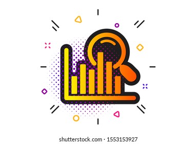 Audit analysis sign. Halftone circles pattern. Search icon. Magnify glass. Classic flat search icon. Vector