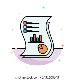 Audit, Analytics, Business, Data, Marketing, Paper, Report Abstract Flat Color Icon Template