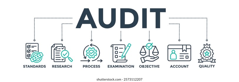 Audit banner web icon concept for assessment and evaluation