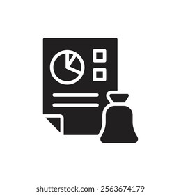 Audit Budget Filled Icon Vector Illustration