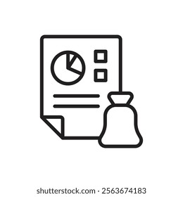 Audit Budget Outline Icon Vector Illustration