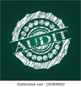 Audit chalk emblem written on a blackboard