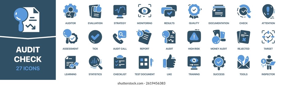 Auditar e verificar coleção de ícones assinados coloridos. Avaliação, como, avaliação, estatísticas, ícones de qualidade. Ícone de IU definido. Pacote de ícones coloridos. Ilustração vetorial