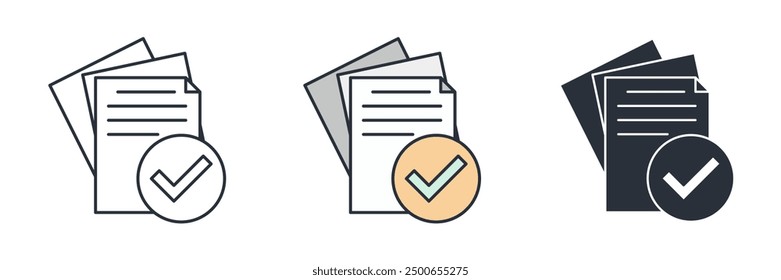 Audit checklist icon symbol vector illustration isolated on white background