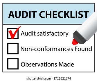 lista de comprobación de auditoría, auditoría satisfactoria, ilustración vectorial 