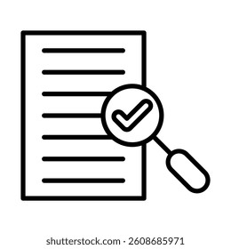 Audit Checklist Vector Line Icon Design