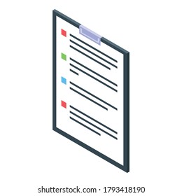 Audit clipboard icon. Isometric of audit clipboard vector icon for web design isolated on white background