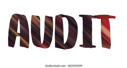 Audit. Colorful isolated vector saying