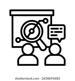 Ícone do comitê de auditoria - ilustração de vetor de linha