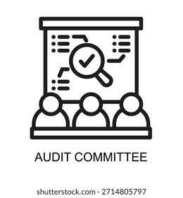 Ícone do comitê de auditoria - ilustração de vetor de linha