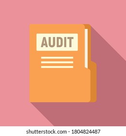 Audit company folder icon. Flat illustration of audit company folder vector icon for web design