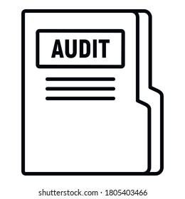 Audit company folder icon. Outline audit company folder vector icon for web design isolated on white background