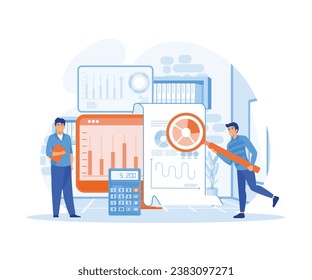Audit concept. Business operation research and analysis. flat vector modern illustration